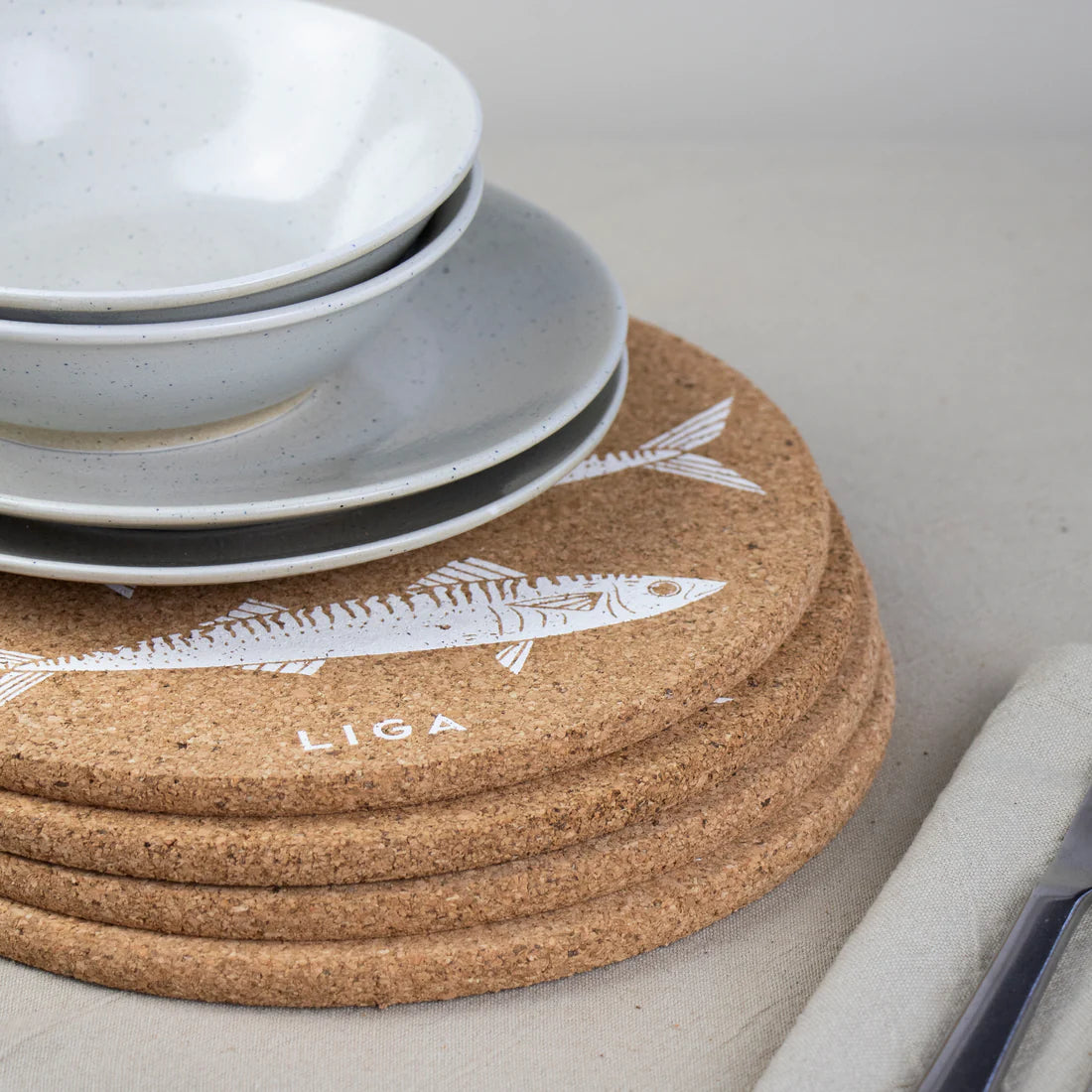 Liga - Cork Set Mackerel Placemats - Set of 4