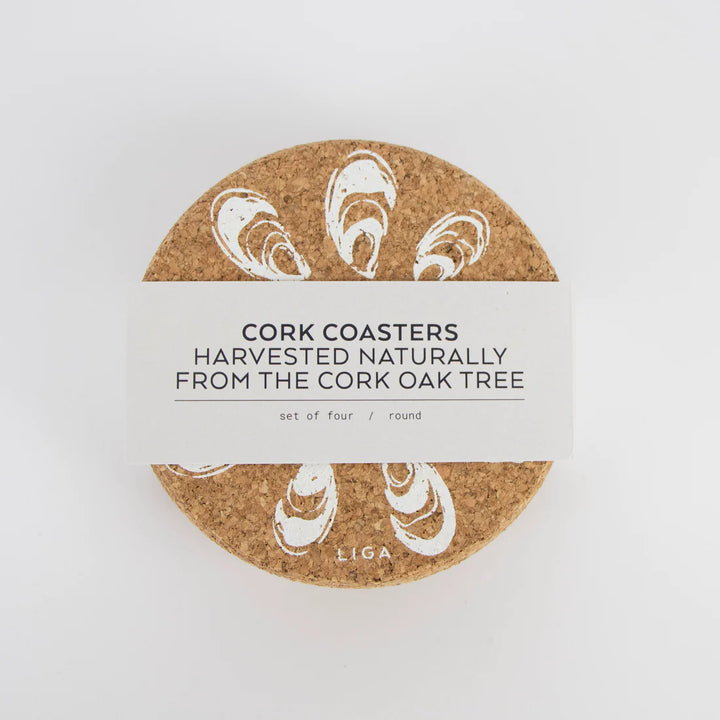 Liga - Cork Set Oyster Coasters - Set of 4