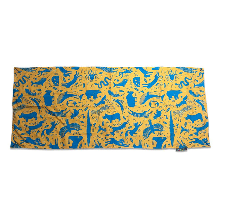 Yellow and Teal Alphabet Solo PACMAT Picnic Blanket