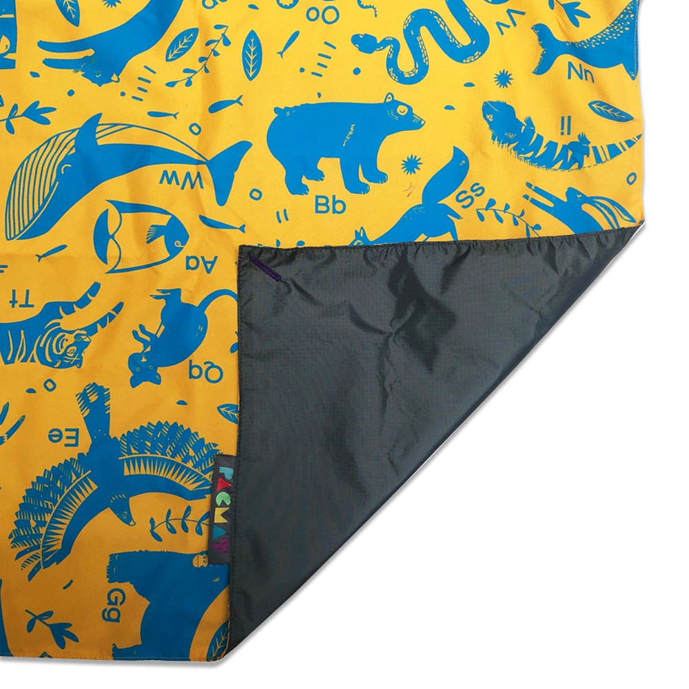 Yellow and Teal Alphabet Solo PACMAT Picnic Blanket