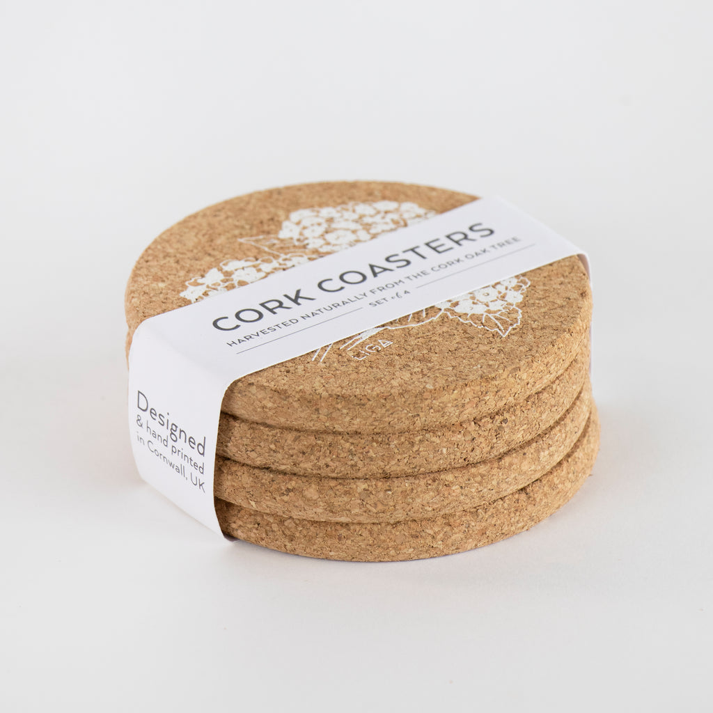 Liga Cork Hydrangea Coasters
