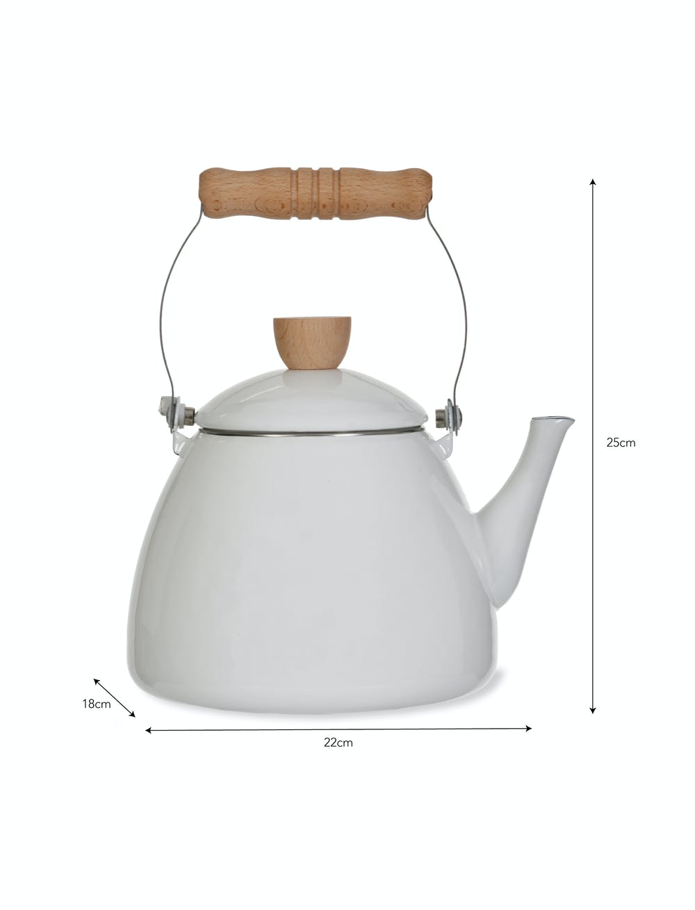 Enamel Stove Kettle in White