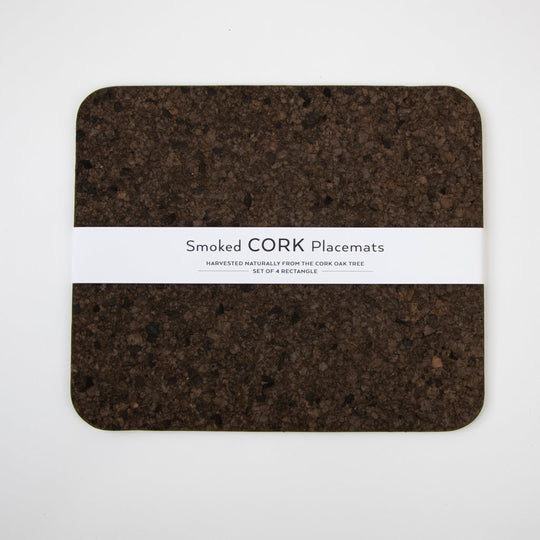 Liga Set of 4 Smoked Cork Rectangular Placemats