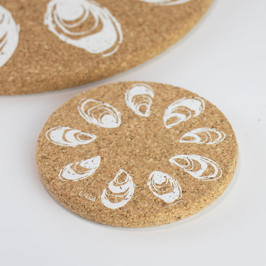 Liga - Cork Set Oyster Coasters - Set of 4