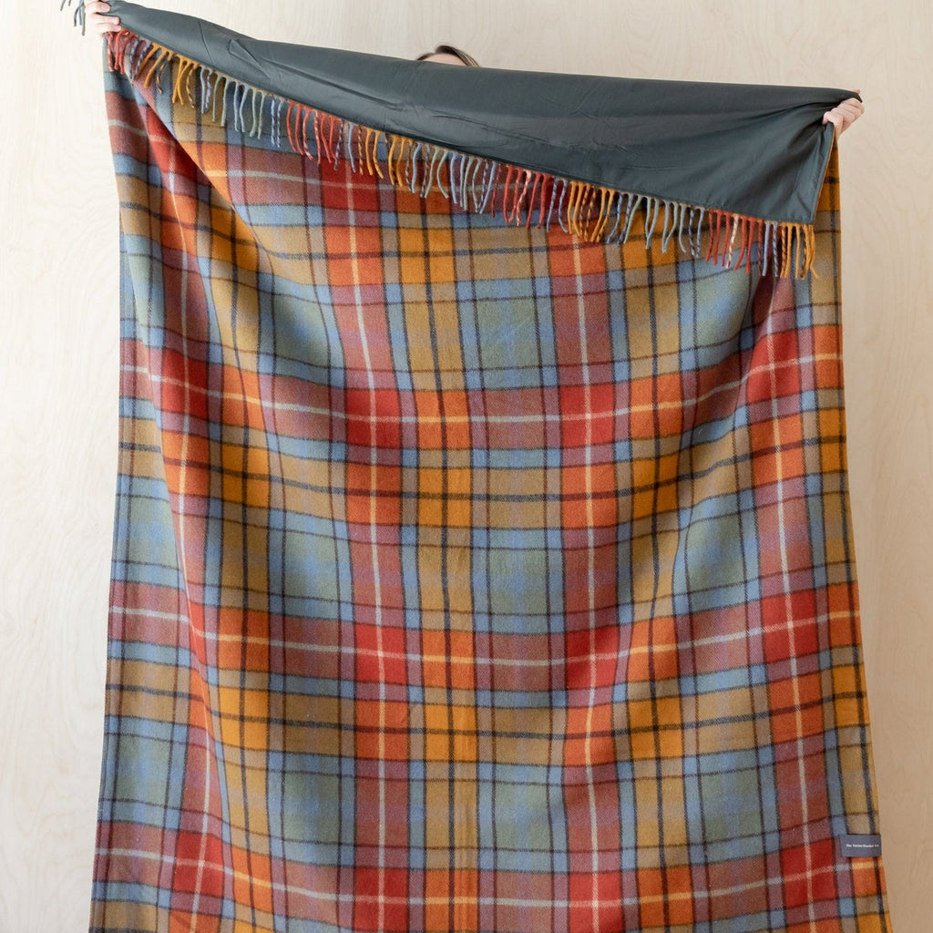 Recycled Wool Waterproof Picnic Blanket in Buchanan Antique Tartan